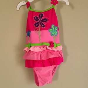 little tikes pink one piece swimsuit